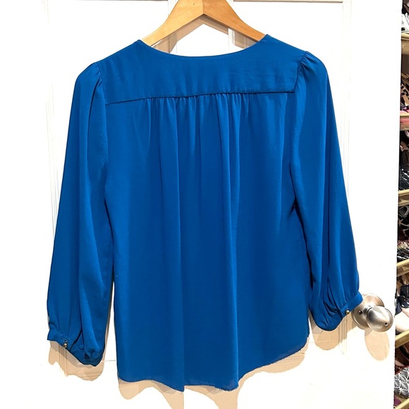{Anthropologie | Maeve} Blue Ruffle Long Sleeve Blouse - Picture 4 of 9